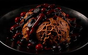チョコアイス（ベリーソース）
